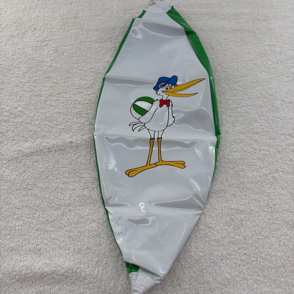 VLASIC PICKLES Stork Beach Ball Promotional Item New 18in D Vintage 1980's Stork